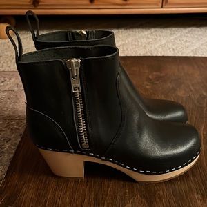 NWT Swedish HASBEENS Clog bootie, Black leather Size 6
